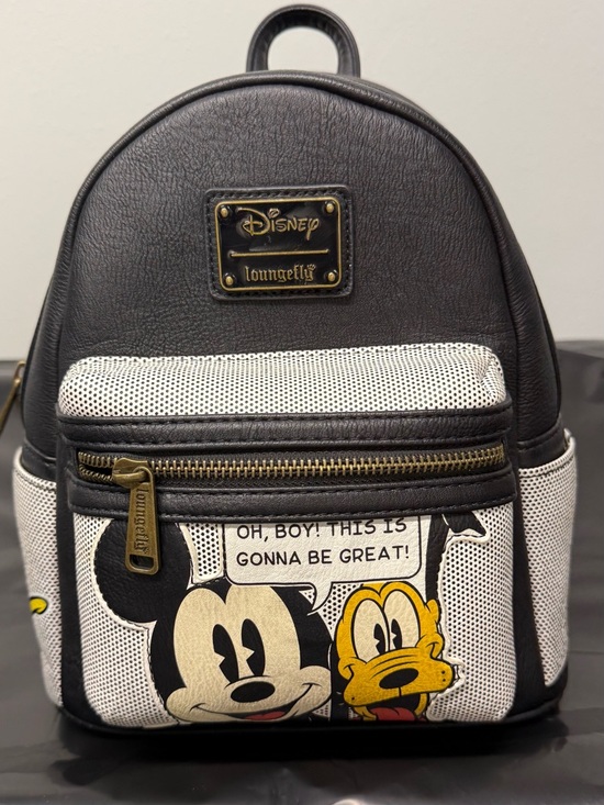 Handbags - Disney x Loungefly Black and White Mickey & Pluto Mini Backpack